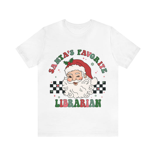 Christmas Librarian Shirt, Santa's Favorite Librarian T-Shirt, Retro Santa's Favorite Librarian T-Shirt
