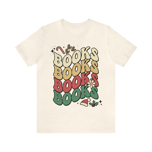 Book Lover Christmas T-Shirt, Christmas Librarian T-Shirt, Books Books Books Shirt, Ho Ho Ho Books Books Books T-Shirt