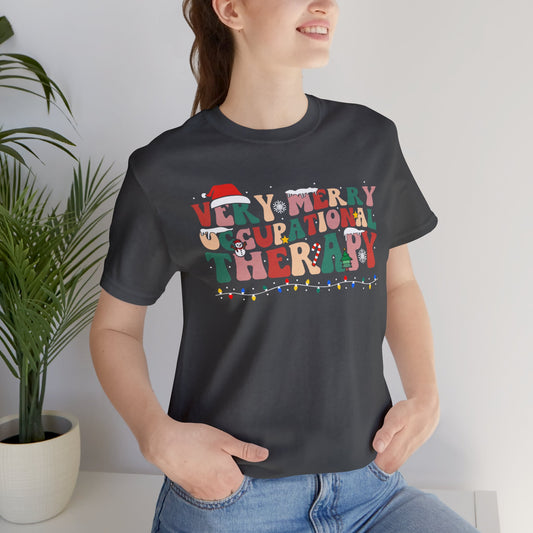 Occupational Therapy T-Shirt, Very Merry Occupational Therapist T-Shirt, Educator Christmas T-Shirt