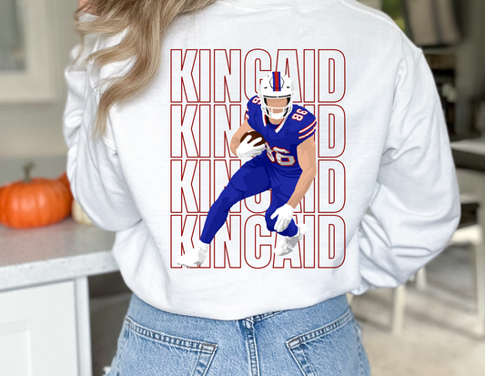 Kincaid Bills Sweatshirt, Buffalo Bills Crewneck Front and Back