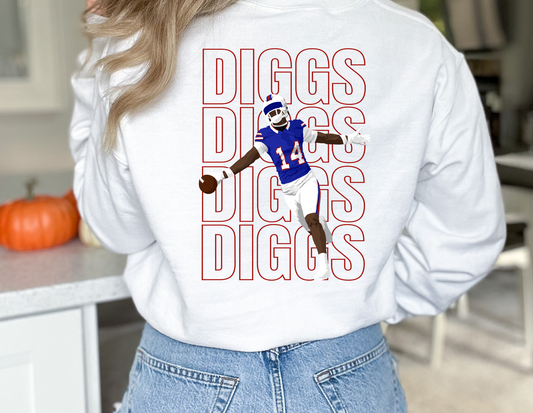 Diggs Bills Sweatshirt, Front and Back Bills Crewneck