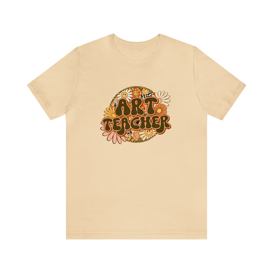 Flower Power Art Teacher T-Shirt, Retro Art Teacher T-Shirt