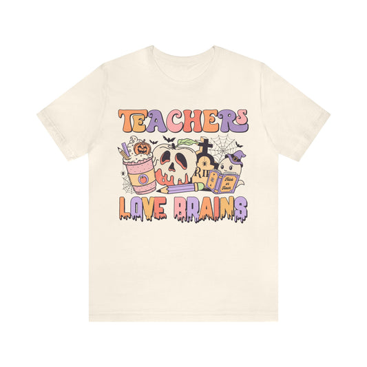 Halloween Teacher Shirt Teachers Love Brains