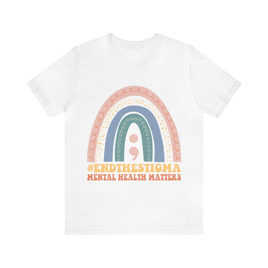 Mental Health End the Stigma Rainbow Retro T-Shirt