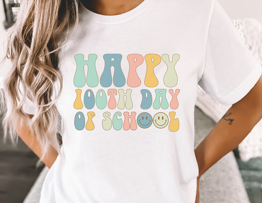 100th Day Of School T-Shirt, Teacher 100th Day Of School Shirt, Flower Power T-Shirt